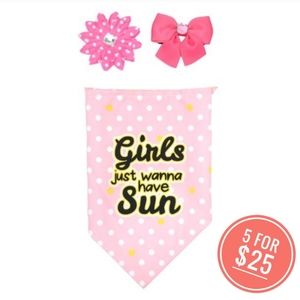 🔴5/$25 NEW! Vibrant Life Dog Bandana & Collar Clip Ser